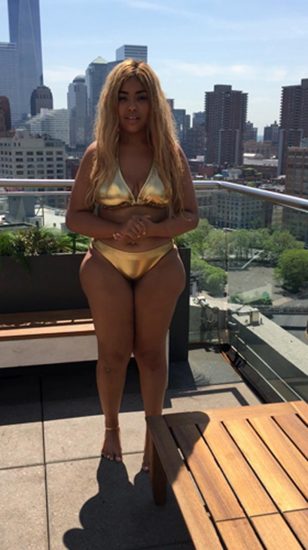 Jordyn Woods gold bikini