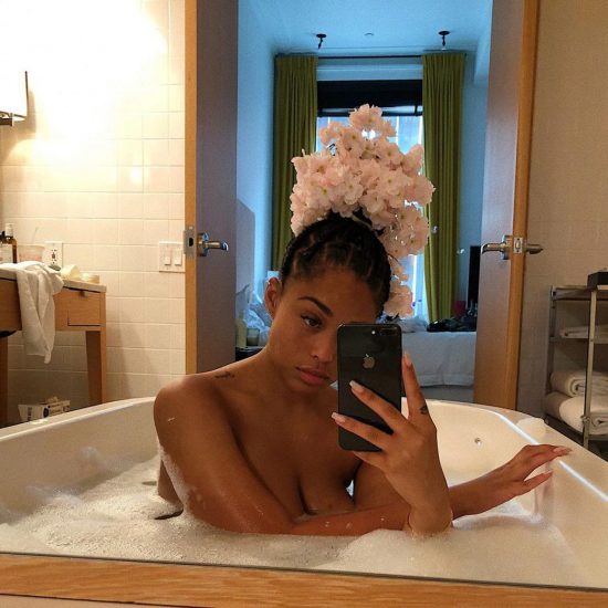 Jordyn Woods naked in bathtub